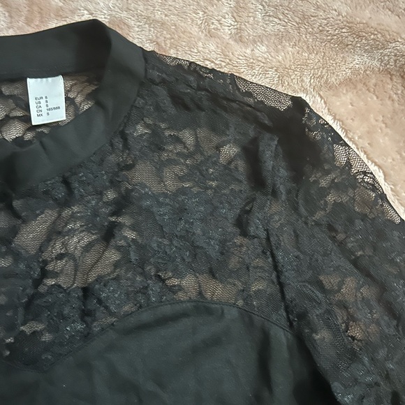 NEW Sheer Lace Long Sleeve Tee Top - Picture 3 of 9